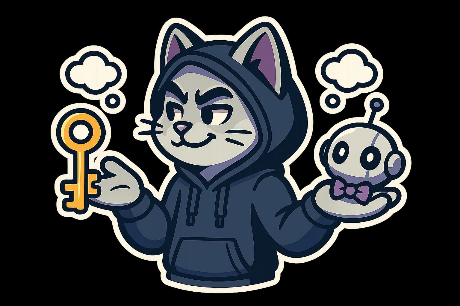 The LGTM mascot weighing a BYOK key against Managed AI